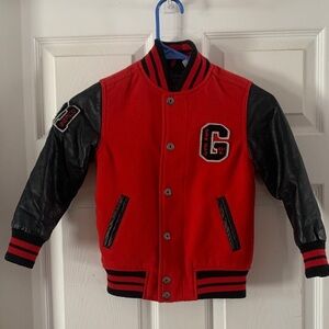 Guess Kids Red and Black Varsity Jacket